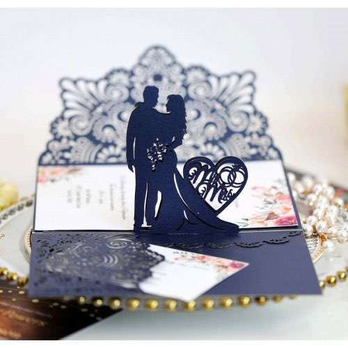 3D Greeting Card  Marriage Invitation Card Laser Card Wholesale